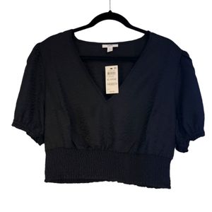 NWT Bar III Cropped Black Top